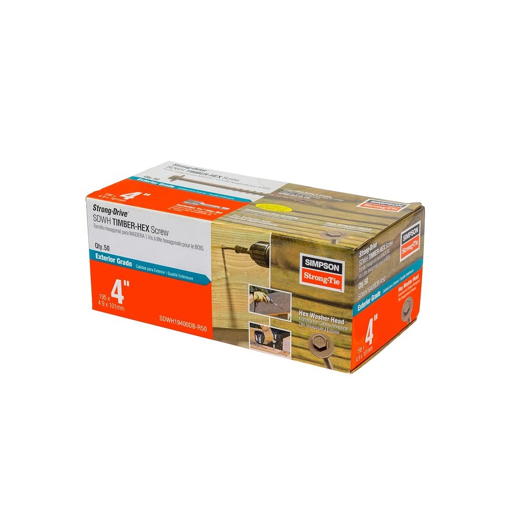 Tornillo de madera de accionamiento fuerte Simpson Strong-Tie SDWH19400DB-R50, acero al carbono - Imagen 1 de 2
