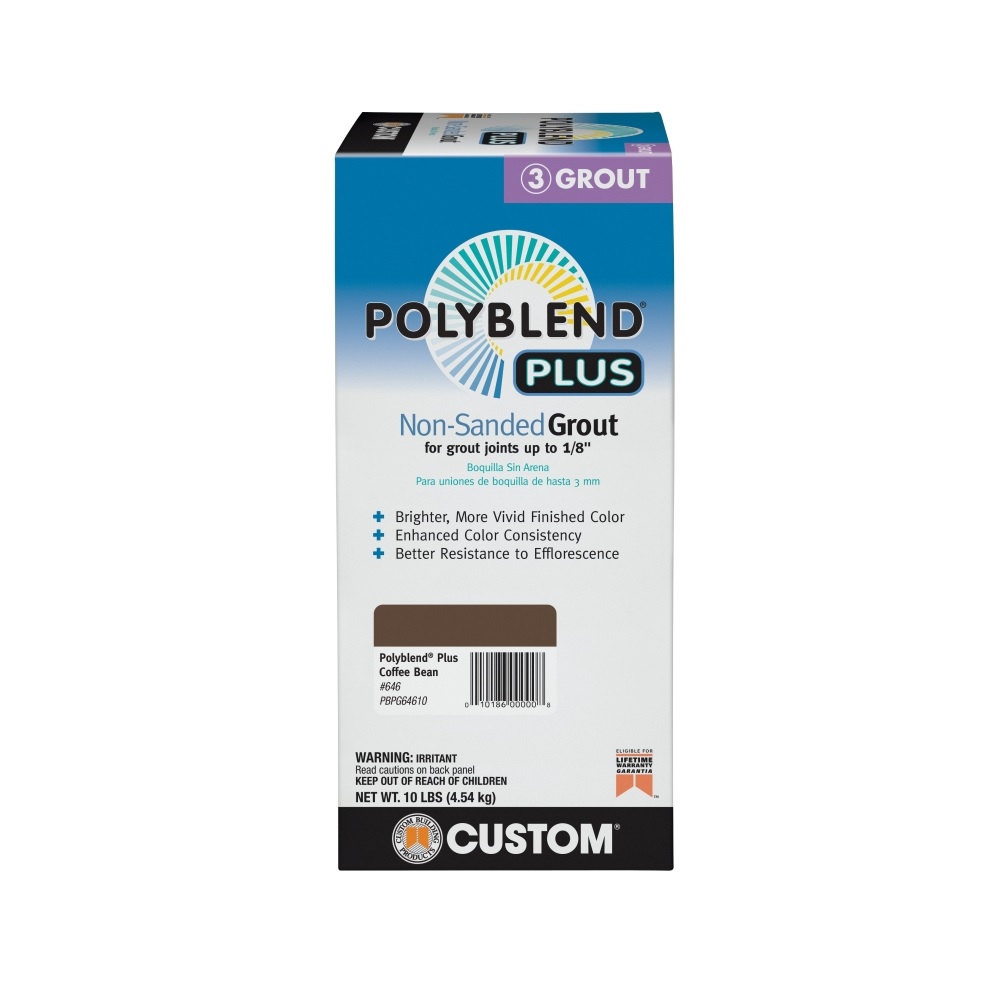 Custom Building Products PBPG64610 Polyblend NonSanded Grout, Coffee