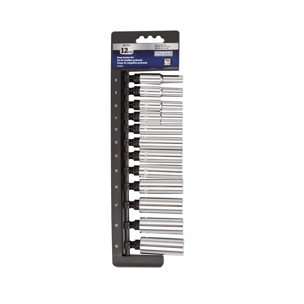 Vulcan TS1012MD Socket Set, Chrome Vanadium Steel